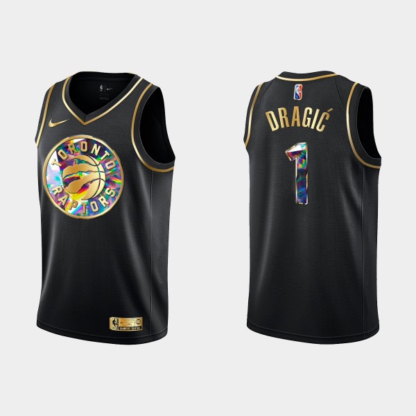 NBA Toronto Raptors Trikot Goran Dragic 1 Nike 2021-22 Schwarz Golden Edition 75th Anniversary Diamond Swingman - Herren NBA Toronto Raptors Trikot Goran Dragic 1 Nike 2021-22 Schwarz Golden Edition 75th Anniversary Diamond Swingman - Herren